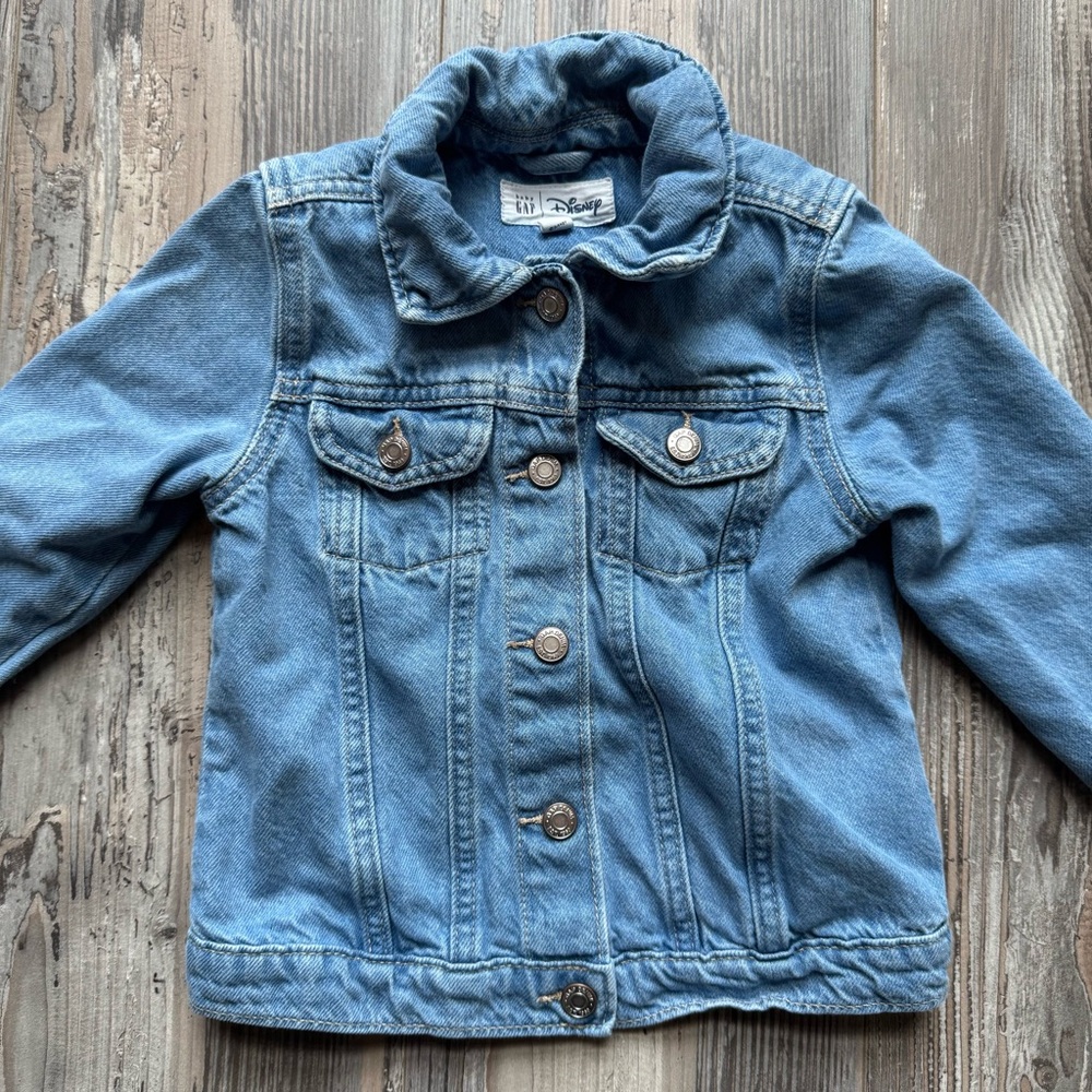 Gap Kids Disney Denim Long Sleeve Jacket Minnie Mouse Size 5 - Picture 4 of 5